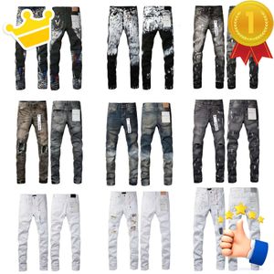 Jeans da uomo di marca Viola Designer Donna High Street Wash Denim Bottone con cerniera ricamato Slim Gamba dritta Classico Fashion Street Wear Jeans Hipster