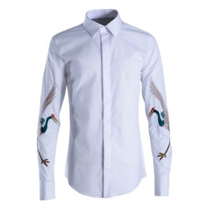 New Arrival High Quality 80% cotton Long Sleeve Fashion Style Embroidered Casual Shirts Mens Plus Size M L XL 2XL 3XL 4XL