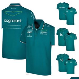 Vestuário de motocicleta F1 2023 Equipe Oficial T-shirt Verão Redondo Pescoço Manga Curta Terno de Corrida Mens Personalizado Camisa Verde Drop Delivery Auto Otcb3