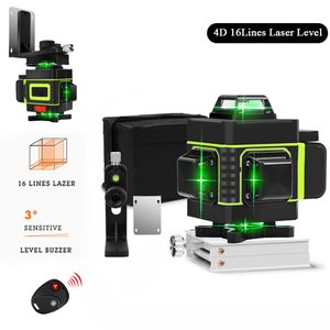 Mini Laser Level 12/16 Lines 3D 4D Självutsläpp 360 Horisontella och vertikala kors super kraftfulla gröna laserstråle