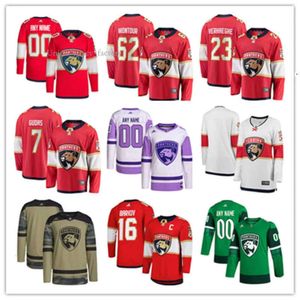 Maglie da hockey Florida Custom Panthers 62 Brandon Montour 5 Aaron Ekblad 30 Spencer Knight 16 Aleksander Barkov 9 Sam Bennett 72 Bobrovsky 21 Nick Cousins 10 2572