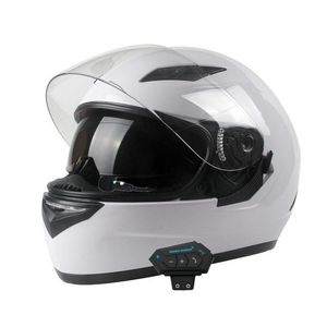 Motorradhelme Externer Bluetooth-Helm Dual Lens Casco Moto Cool Fl Face Schwarz Motorrad Mod Drop Lieferung Automobile Motorcycl Otcsx