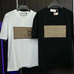 Designer bordado t camisas carta impressão manga curta de alta qualidade solto puro algodão topos para homem e mulher tshirt