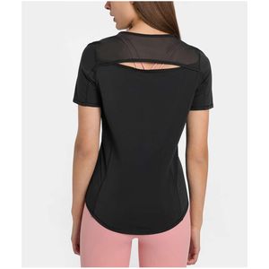 Lu Align Lemon Yoga Top a maniche corte da donna all'aperto Jogging Fitness Abbigliamento sportivo ad asciugatura rapida Donna Sport Crop T-shirt Camicie da palestra LL Lu Jogger