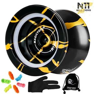 Yoyo Professional Yoyo N11 Alloy Aluminum Unresponsive Yoyo for Advanced with Extra 5 Yoyo Strings + Bag + Yoyo Glove