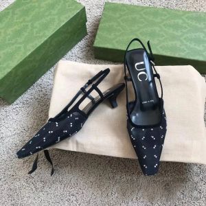 2024 Luxurys Designer Shoes Dress Shoes Heels Sandal New Style Slingback Black White Office Career Casual Slipper Women Sunny Hasp Party Shoes Summer Sexy Shoes Size