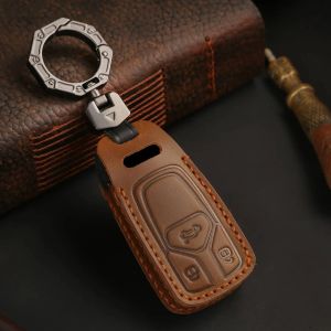 Audi A4 B9 A5 A6 8S 8W Q5 Q7 4M S4 S5 S7 TT TTS TFSI RS KEYRING SHELL FOB CASE HOLDERのための本革のカーキーカバー