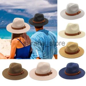 ワイドブリム帽子バケット帽子大型サイズ56-58 59-60cm女性用男性UV保護天然パナマワイドブリムハットメンクラシックフェドラビーチハットJ240120