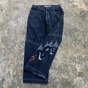 JNCO baggy jeans y2k 2023 Low Rise Men Women Hip Hop Punk broderi Slouchy Gothic Print Retro Streetwear 240118