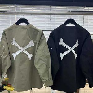 Men's Jackets WTAPS Jackets Men Women Couples Bone Letter Embroidery Collarless Shirt Outdoor Sports Casual Fashion Wtaps Coats J240120