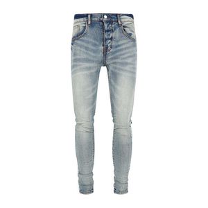 Мужские джинсы Стиль 23SSAM Базовые потертые облегающие джинсы из потертого денима для мужчин высокого качества с цветком кешью