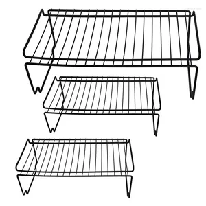 Scaffale per cucina, confezione da 3 pezzi, scaffale impilabile, scaffale per dispensa, scaffale per dispensa, scaffale e scaffalature per organizer in filo medio