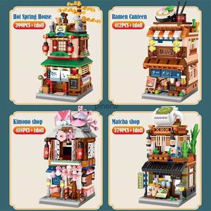 Blocchi 1608 pezzi Città Mini Street View Building Blocks Negozio di pesca Izakaya Mercato notturno Scena Figura Mattoni Giocattolo per bambini Regali di Natale