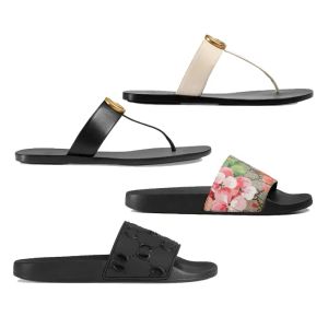 2024 Summer luxury G Sandals Designer women Flip flops Slipper Fashion Genuine Leather slides Metal Chain Ladies Casual shoes