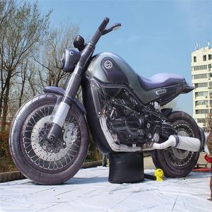 vendita all'ingrosso motociclo gonfiabile nero del pallone dell'aeratore gigante alto 8 m con il ventilatore per la decorazione pubblicitaria del partito dei gonfiabili