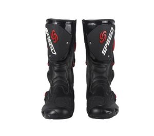 Mikrofaser-Leder-Motorradstiefel Herren039s SPEED Racing Dirt Bike Stiefel Kniehohe Motocross-Reiten Motorboote8317190