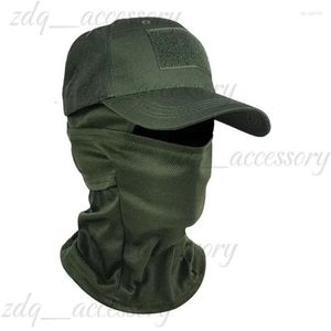 Visors Summer Camouflage Baseball Cap with Full Face Mask Scaf Bicycle Sports Cover Hiking Tactical Military Balaclava Hat 465