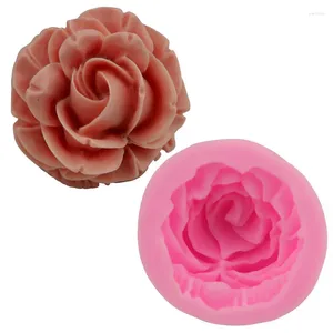 Backformen 3D Bloom Rose Silikon-Kuchenform, Blumenkerzenformen, Cupcake, Süßigkeiten, Schokolade, Gebäck, Fondantform, Dekorationswerkzeuge