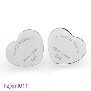 Z4MR STUD NEW 925 STERLING SILVER HEART TIFF魅力的なエレガント気質イヤリングワールドフィットメンズデザイナーオリジナルパッケージファッション