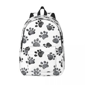 Mochilas de lona com estampa de pata de gato, mochilas para meninos, meninas, cães, patas, escola, faculdade, viagem, mulheres, homens, bolsa de livros, adequada para laptop de 15 espaços