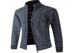 5 cores dos homens jaquetas suéteres outono inverno quente cashmere lã zíper cardigan homem casual malhas sweatercoat masculino vestuário2008785