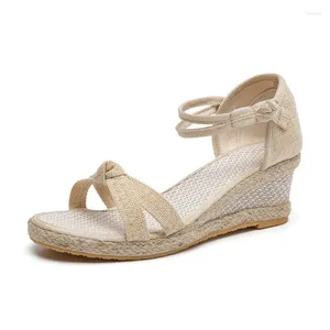 Scarpe eleganti Sandali per l'estate Donna Espadrillas Zeppe Punta aperta Donna Comfort Elegante sandalo con tacco Décolleté Calzature Piattaforma Sandalet