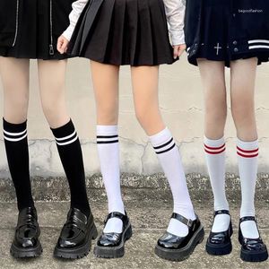 Women Socks 2024 Sexy Striped Long Stockings Warm Thigh High Ladies Girls Fashion Knee