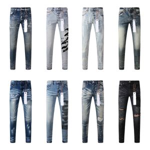 JeansStreet Fashion Designer purple jeans men Buttons Fly Black Stretch Elastic Skinny Ripped Jeans Buttons Fly Hip Hop Brand Pants jeans for women White black pants