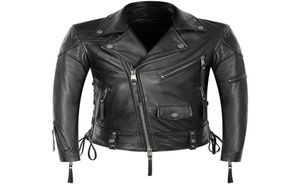 Men039s куртки BONJEAN мотоциклетная кожаная куртка мужская из натуральной воловьей кожи пальто в стиле панк-рок костюм на молнии на шнуровке тонкий короткий4572240