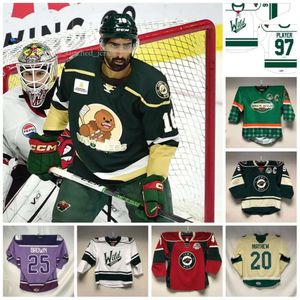 Maglia da hockey Iowa Wild 2023-2024 Jujhar Khaira Zane Mcintyre Simon Johansson Pavel Novak Jake Lucchini Adam Beckman Kevin Conley 4675