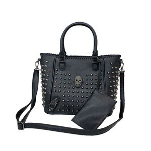 Totes Women Bag Pu Leather Crossbody Bag Purse Skull Handväska Punk axelväskor med plånbok Satchel Messenger Tote