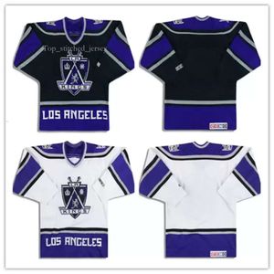 Personalizado Vintage 1999-02 LA KINGS # 20 Luc Robitaille CCM JERSEY # 4 Rob Blake Home Away Preto Branco Hóquei Jerseys Qualquer Nome Número S 9827