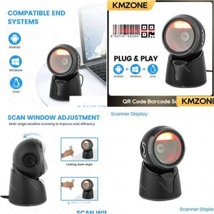 Scanner Desktop 2D Qr Barcode Scanner A5 Hands - Omnidirezionale USB Big Reader Scansione di codici a barre 1D Sn Consegna a domicilio Computer Networ Ot9N2