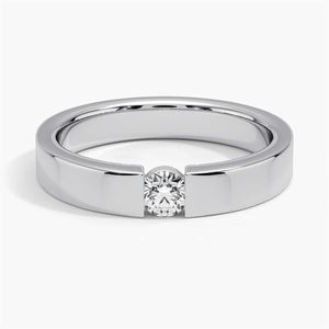 Anello di fidanzamento con diamanti per gioielli in oro bianco platino Pt950 da uomo China Lab Grown per uomo