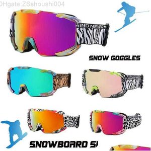 Kayak Goggles ADT Kar Snowboard Gözlük Kış Açık Rüzgar Geçirmez Farklı Foog Spor Motokros Bisiklet Güvenliği Gözlük Damlası Düzeneği DHCR0 YH6S