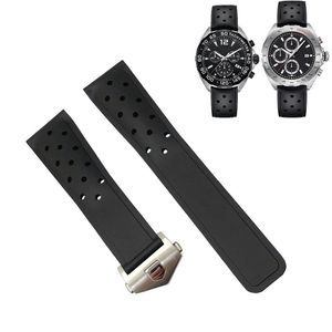 Armband 20mm 22mm gummi Silikon Watch Strap Waterproof Armband Watchband för Tag Monaco Strap Carrera Formel 1 Watchband Acces