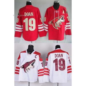 Factory Outlet Mens Cheap Phoenix Coyotes 19 Shane Doan Red White Black New Style Ed Full Embroidery S Ice Hockey Jerseys 8359 8232