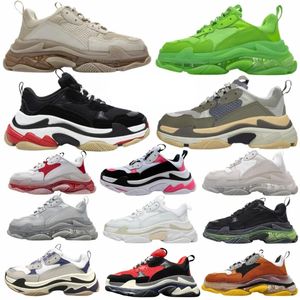 Designer-Schuhe Triple S Herren Damen Plateau-Turnschuhe Klare Sohle Schwarz Weiß Grau Rot Rosa Blau Royal Neon Green Herren-Trainer Tennis-Freizeitschuhe