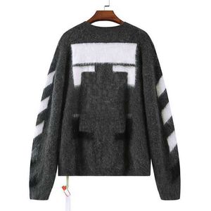 Menströjor Designer Sweater Mense Womens Arrow Color Gradient Cardigan Senior Classic Multicolor Round Neck Autumn Winter Håll varmen bekväm topp0 hög kvalit