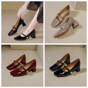 High Heels Fashion ShoesOpen on Formal Chunky Heel Slingbacks Sandals ballet flat designer shoe loafer designer woman pumps sheepskin single shoes