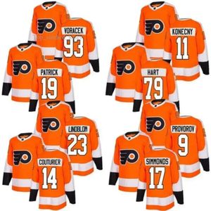 Philadelphia''flyers''jumpers Hóquei Jersey 93 Voracek 19 Patrick 79 Haart Jerseycustom Homens Mulheres Crianças Juventude 2954