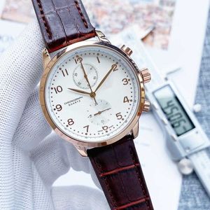 IWC Watch Quartz Designer Watches Deri Watch With Wristwatch Erkekler Moda Bilek Bant Hediye Saatler Yüksek Kalite AAAAA