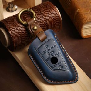 Luxury Car Key Case Cover Leather Fob Accessories Keychain Holder for BMW 530Li 3 5 Series X1 X2 X3 X4 X5 X6 325li Keyring Shell