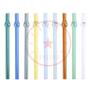 Latest Long Colorful Pyrex Glass Pipes Herb Tobacco Filter Handpipes Cigarette Holder Tips Portable Eye Smoking Catcher Taster Bat One Hitter Straw Hand Tube DHL