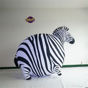 vendita all'ingrosso Zebra gonfiabile con palloncino alto 3 m con ventilatore e luce per la decorazione della discoteca