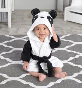 Blankets Lovely Panda Princess Crown Bathrobe Cotton Hooded Beach Towel Spring Warm Cartoon Baby Cloak