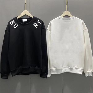 Erkek Sweatshirts Tasarımcı Mektupları Yuvarlak Boyun Yuvarlak Boyun Gevşek Uzun Kollu Saf Pamuk Ter Gömlek Kazak Sweatshirt Erkek Kadınlar İçin Sonbahar Kış Jumper'lar Siyah Beyaz