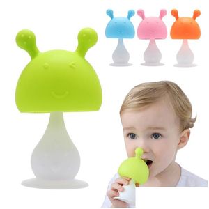 Pacifiers Sile Baby Teether For Teeth Mushroom Teething Toy Rattle Molar Soft Safety Gums Gift Drop Delivery Kids Maternity Feeding Dhkdx