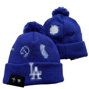 Dodgers Beanie Örme Los Angeles Şapkalar Spor Takımları Beyzbol Futbol Basketbol Beanies Caps Kadın Erkekler Pom Moda Kış Kapakları Spor Örme Şapkalar A11