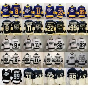 Angeles'kings'los Hockey 8 Drew Doughty Jersey 11 Anze Kopitar 32 Jonathan Quick 22 Kevin Fiala 99 Wayne Gretzky Reverse Retro Black 6260 7877